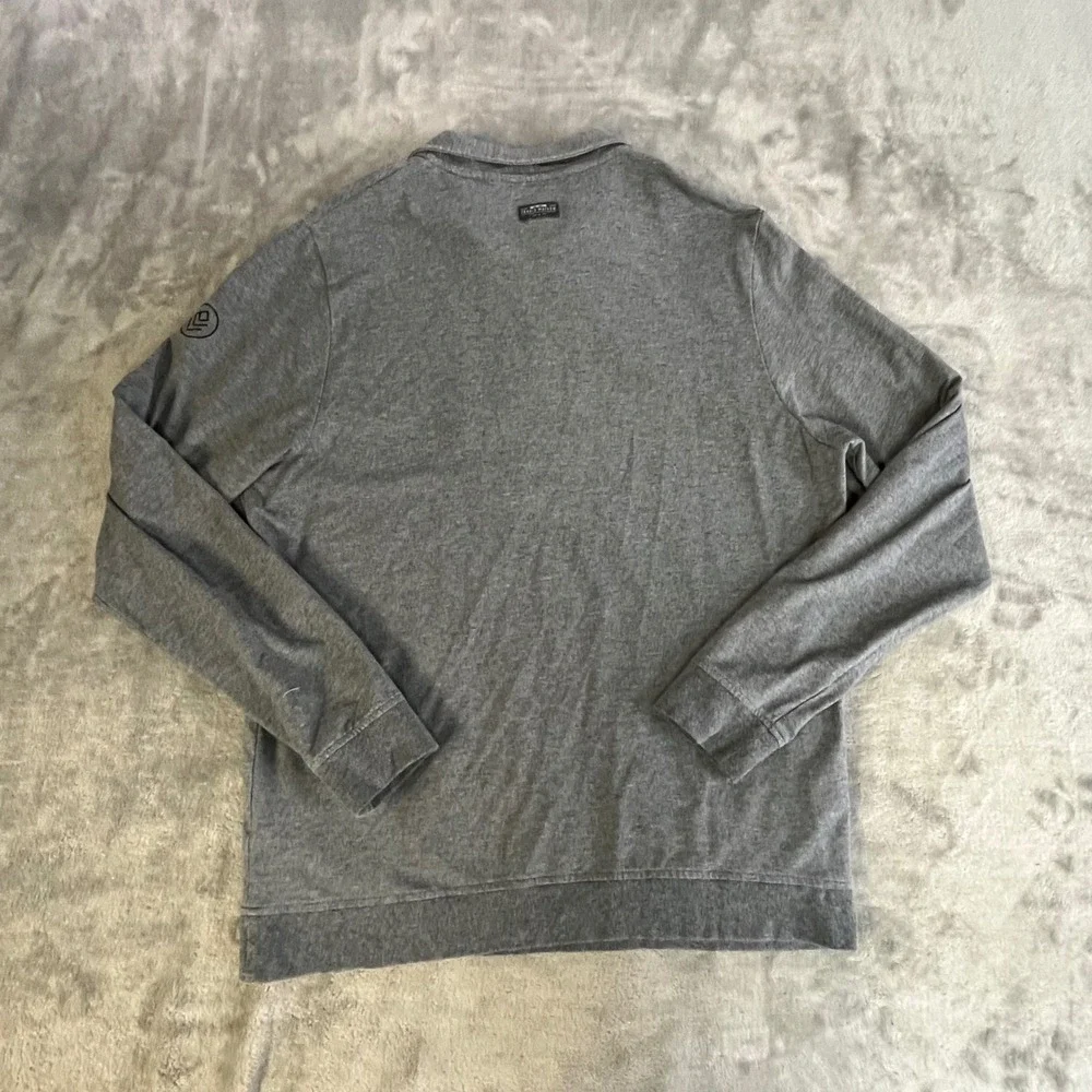 Travis Mathew Quarter Zip‎ Pullover Mens Size Medium Gray Striped Golf Sweater
